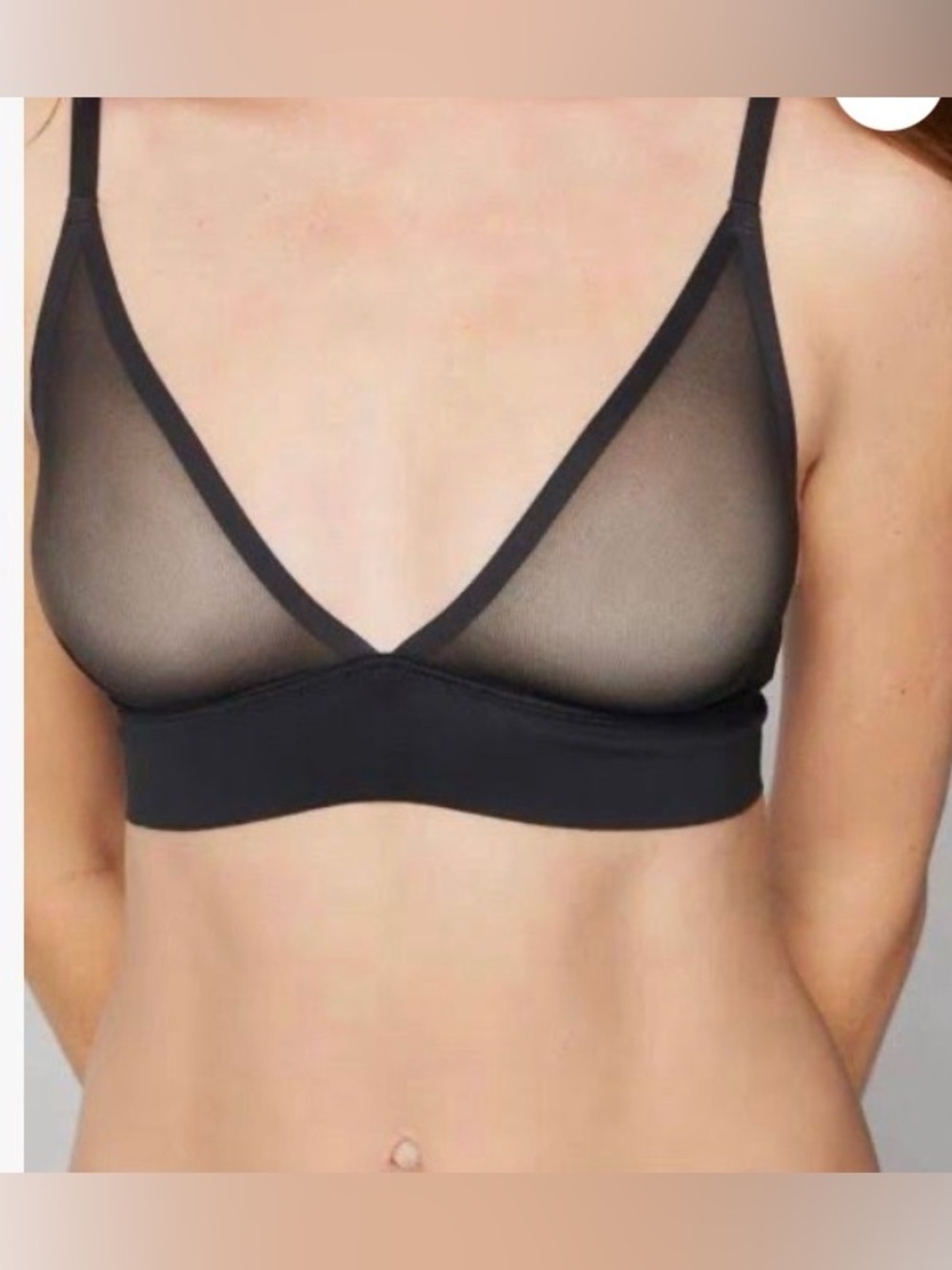 Soma Black Sheer Mesh Bralette - size L